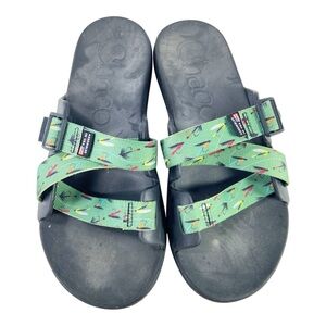 Chaco men’s x Thomas Rhett Chillos slip on green strap sandals 13